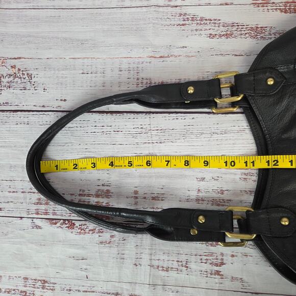 The Great American Leather Works Black Dual Strap Shoulder Bag Classic Purse - Picture 11 of 11